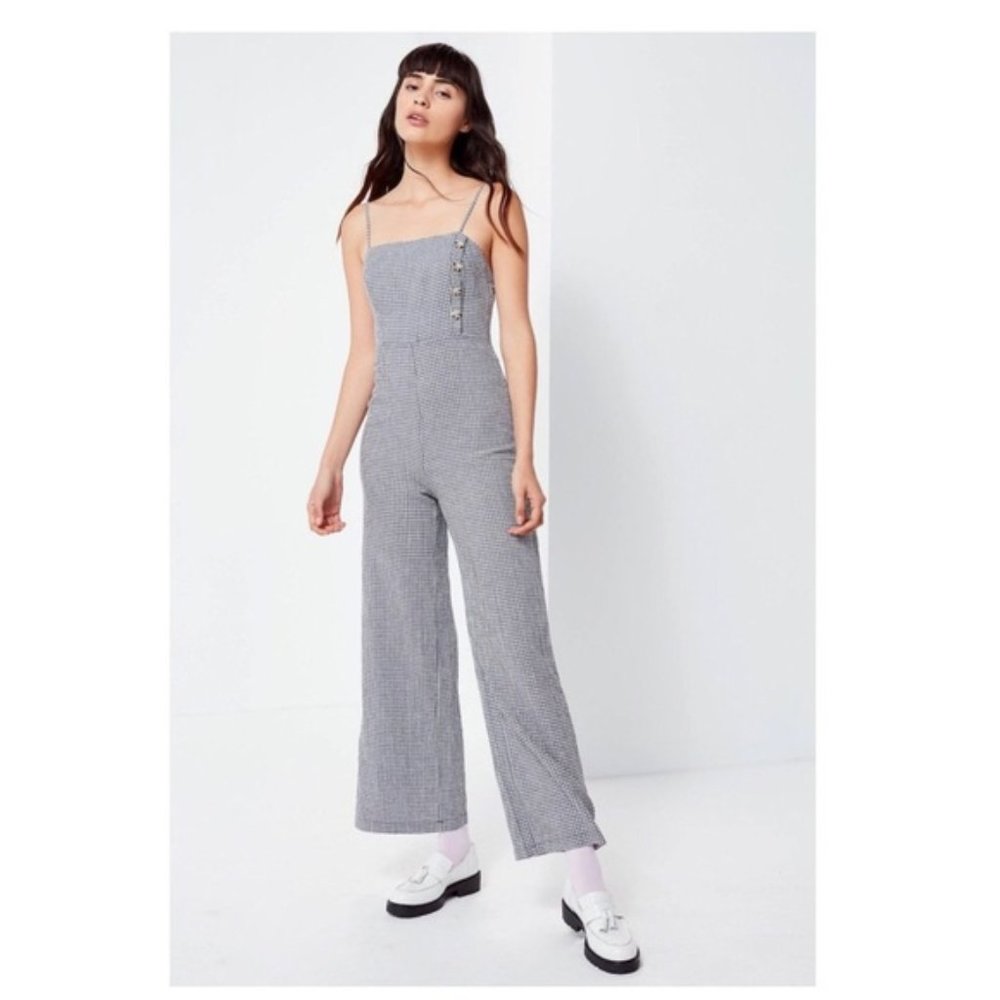 Urban Outfitters Linen Button-Down Jumpsuit